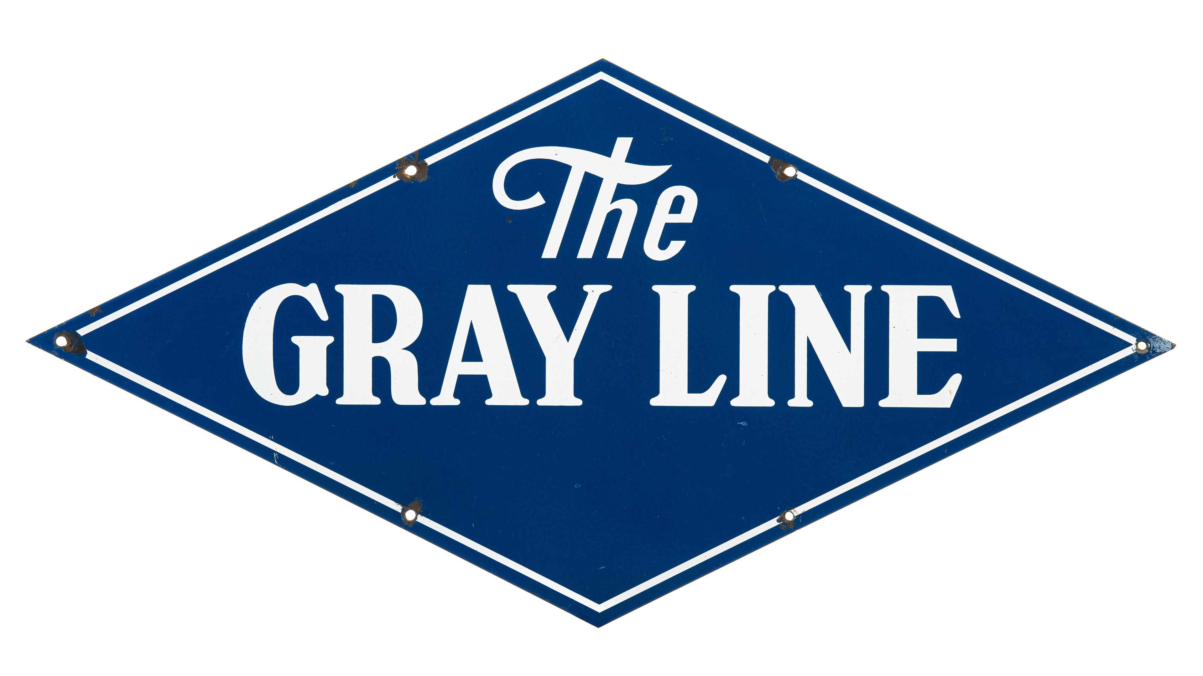 The Gray Line Bus Sign