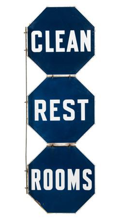 Clean Rest Room 3 Panel Flange Sign