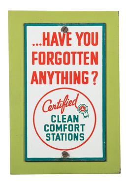 Associated Clean Comfort Stations Sign