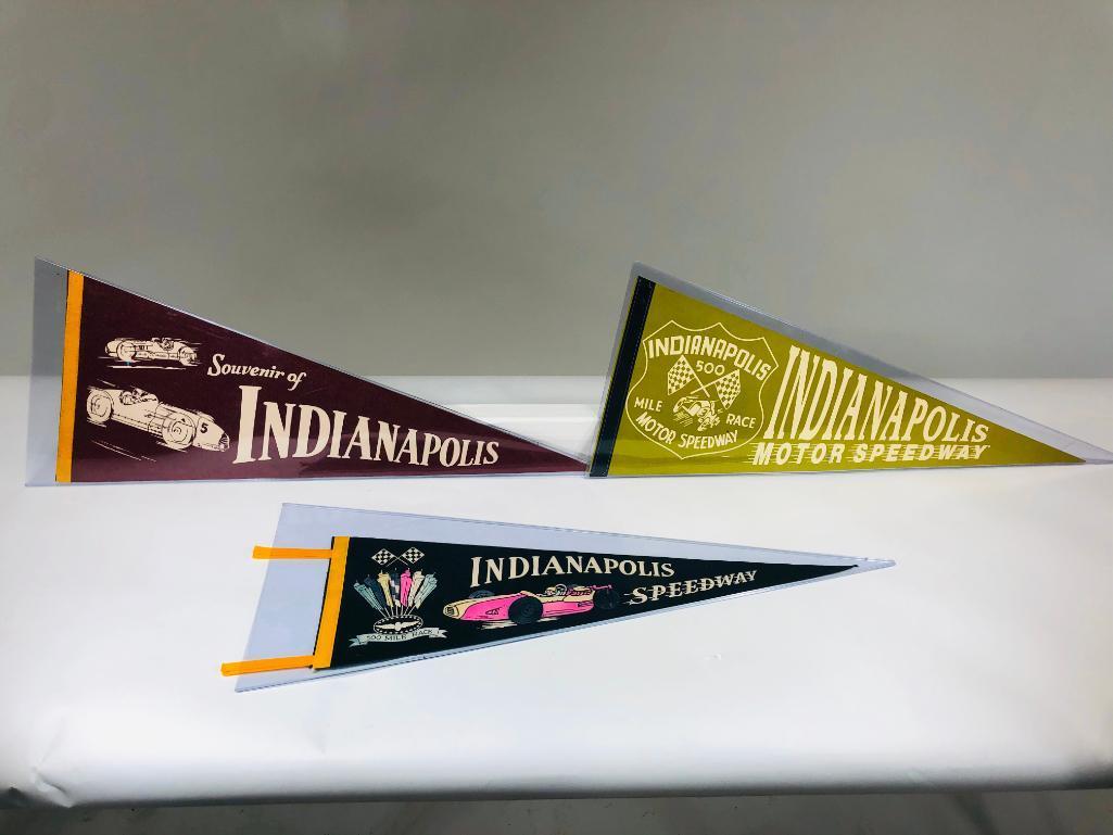 Lot Of Three Indianapolis 500 Pennants