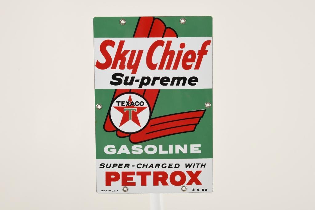 Texaco Sky Chief Su-preme 12"X8" Gas Pump Plate