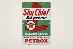 Texaco Sky Chief Su-preme 15"X10" Gas Pump Plate