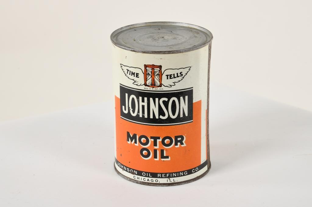 Johnson Time Tells One Quart Oil Can