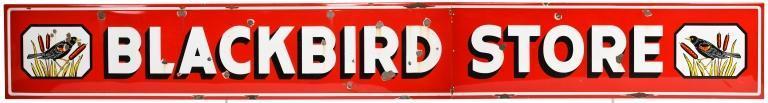 2 PIECE BLACK BIRD STORE SIGN