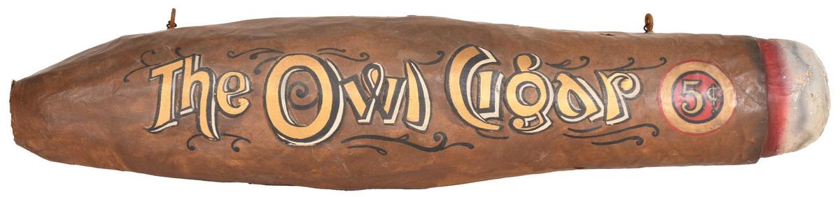 The Owl Cigar Paper Mache Trade Sign