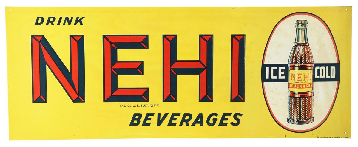 Nehi Beverage w/Bottle Metal Sign