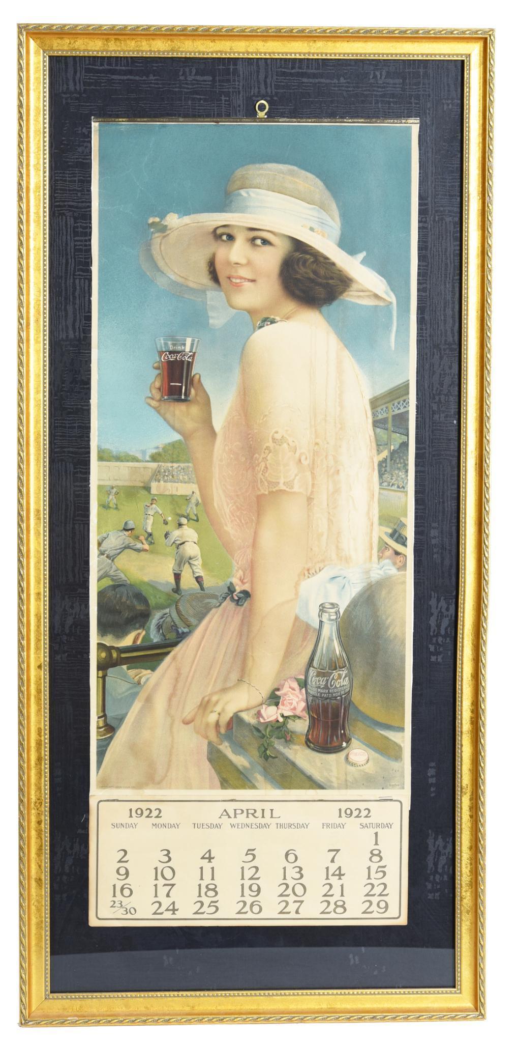 1922 Coca-Cola Baseball Girl Calendar