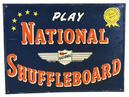 Play National Shuffleboard Metal Sign