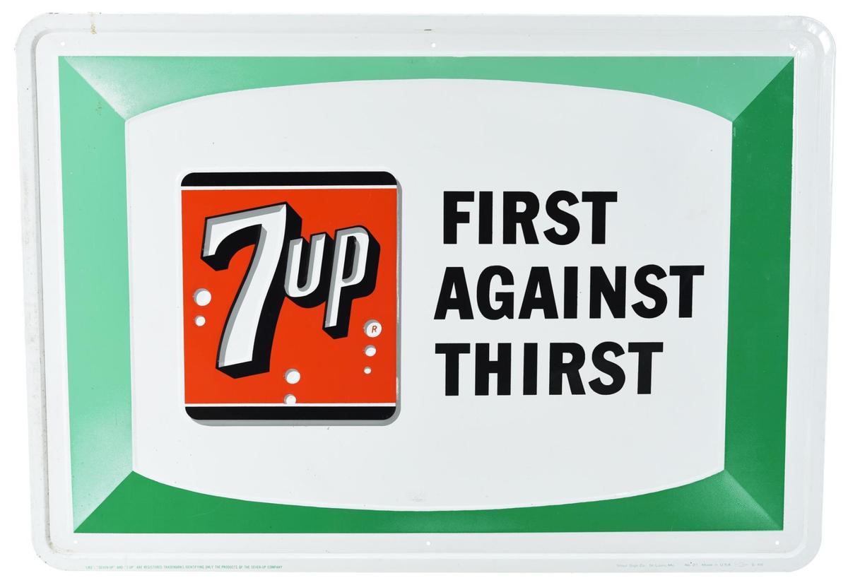 7up "First Against Thirst" Metal Sign