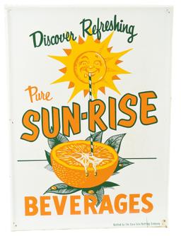 Pure Sun-Rise Beverages w/Logo Metal Sign