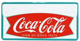 Large Coca-Cola in Fish Tail Metal Sign