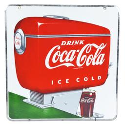 Drink Coca-Cola Ice Cold Dispenser Porcelain Sign