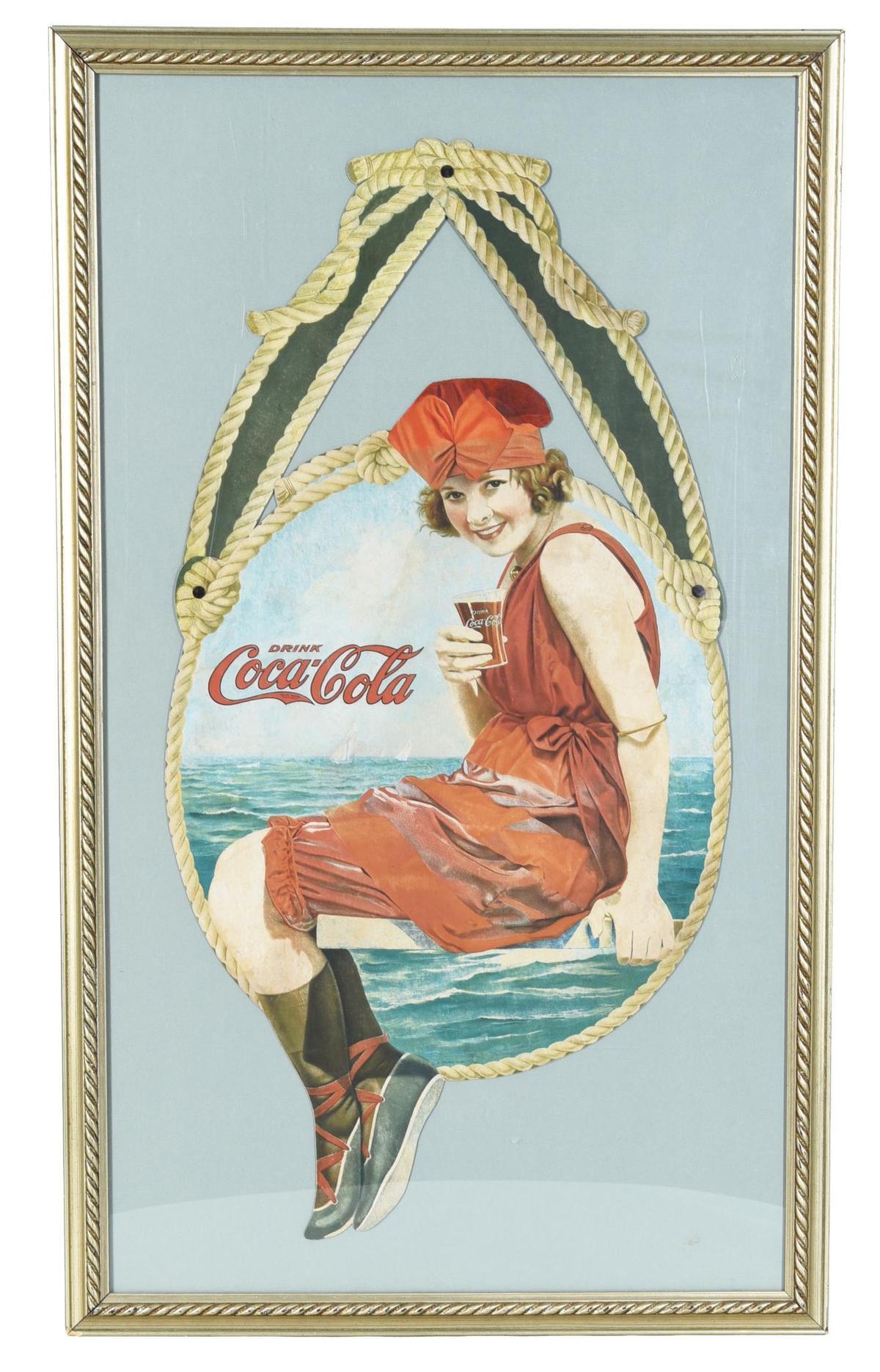 1918 Coca-Cola "Bathing Girl" Festoon With Rope Side