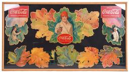 1927 Coca-Cola Festoon Autumn Leaves Women w/a Coke