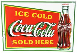 Coca-Cola w/Christmas Bottle Logo Metal Sign