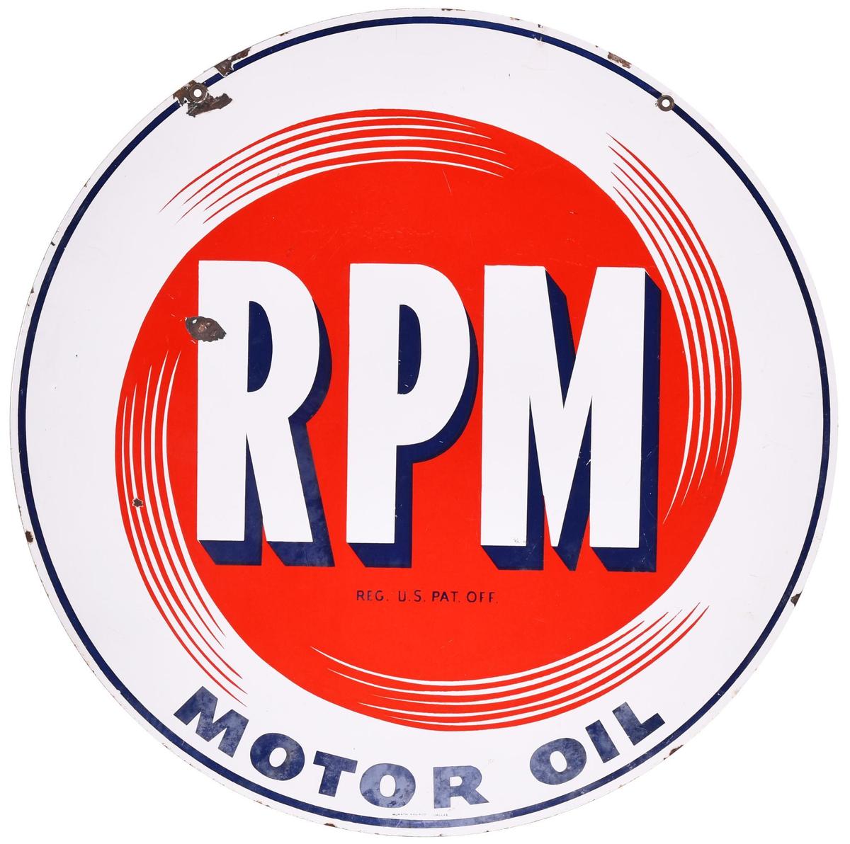 RPM Motor Oil Porcelain Sign