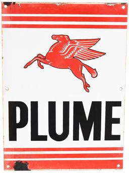Plume w/Pegasus (Mobil) Porcelain Sign