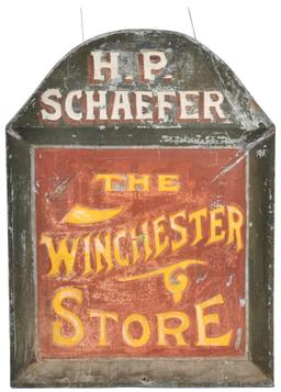 H.P. Schaefer "The Winchester Store" Winchester Store Advertisement Sign