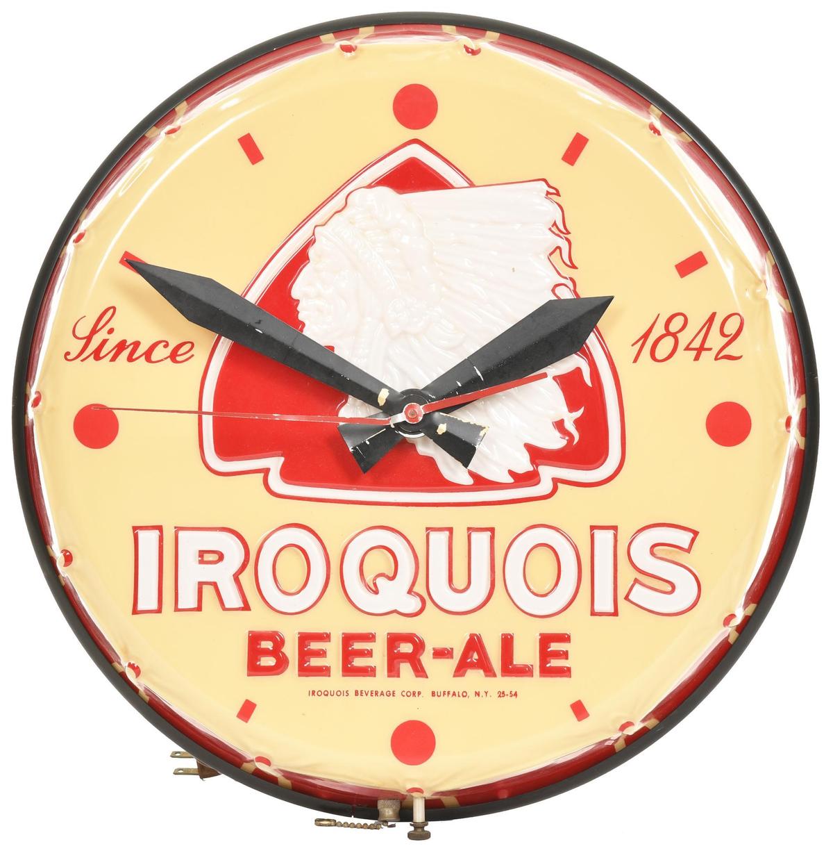 Iroquois Beer-Ale Plastic Lighted Clock