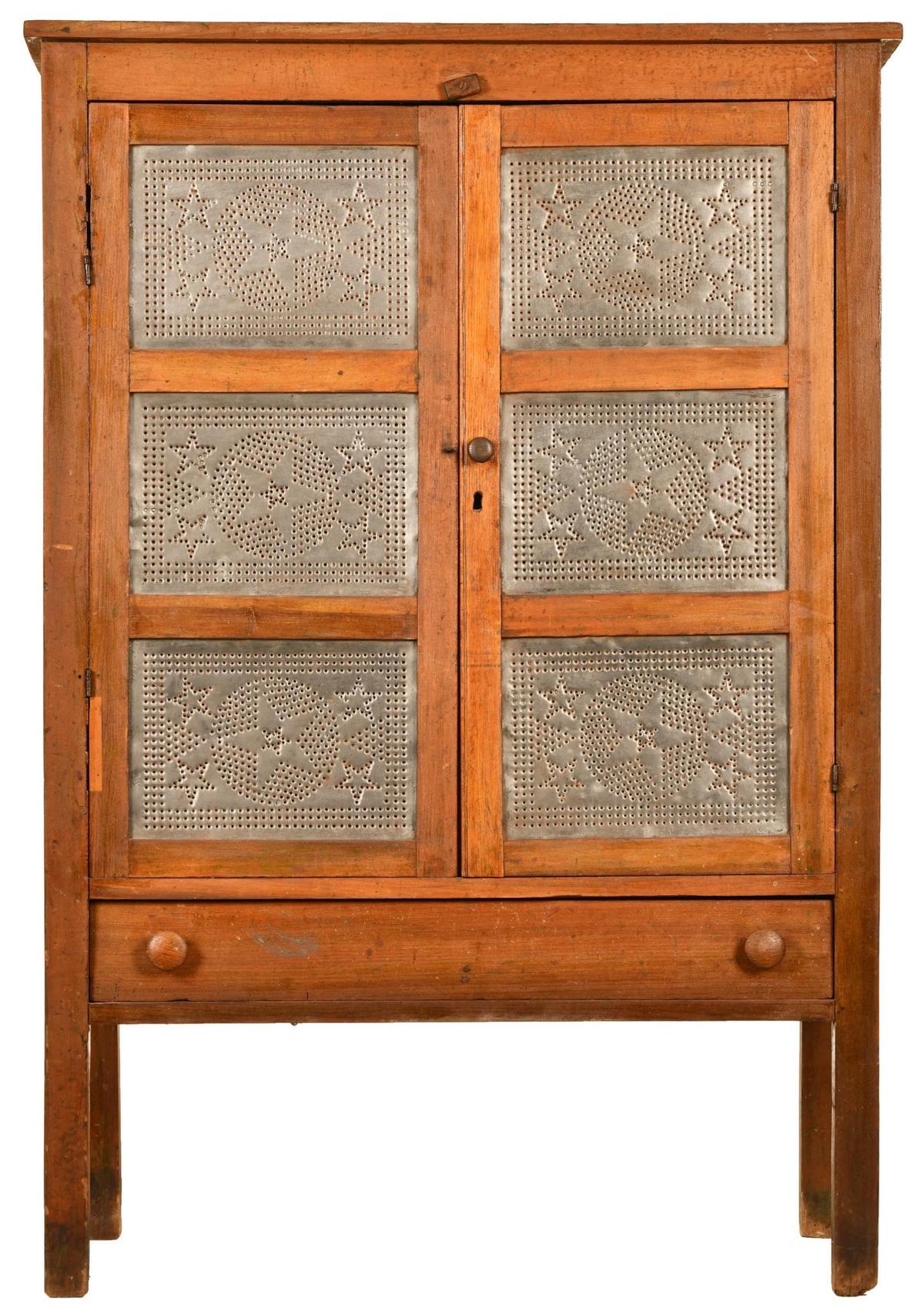 Six Panel Punched Tin Pie Safe