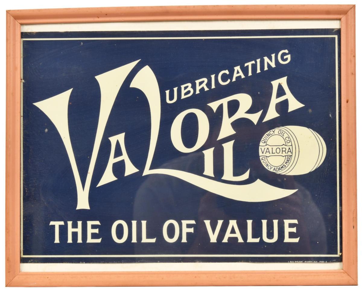 Valora Lubrication Oil w/Logo Metal Sign