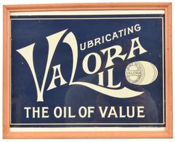 Valora Lubrication Oil w/Logo Metal Sign
