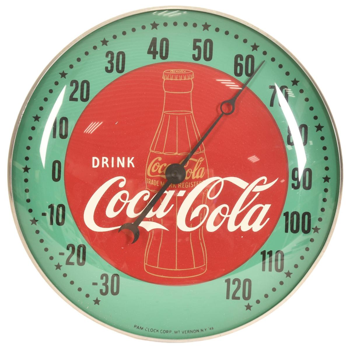 Drink Coca-Cola w/Bottle Round Thermometer