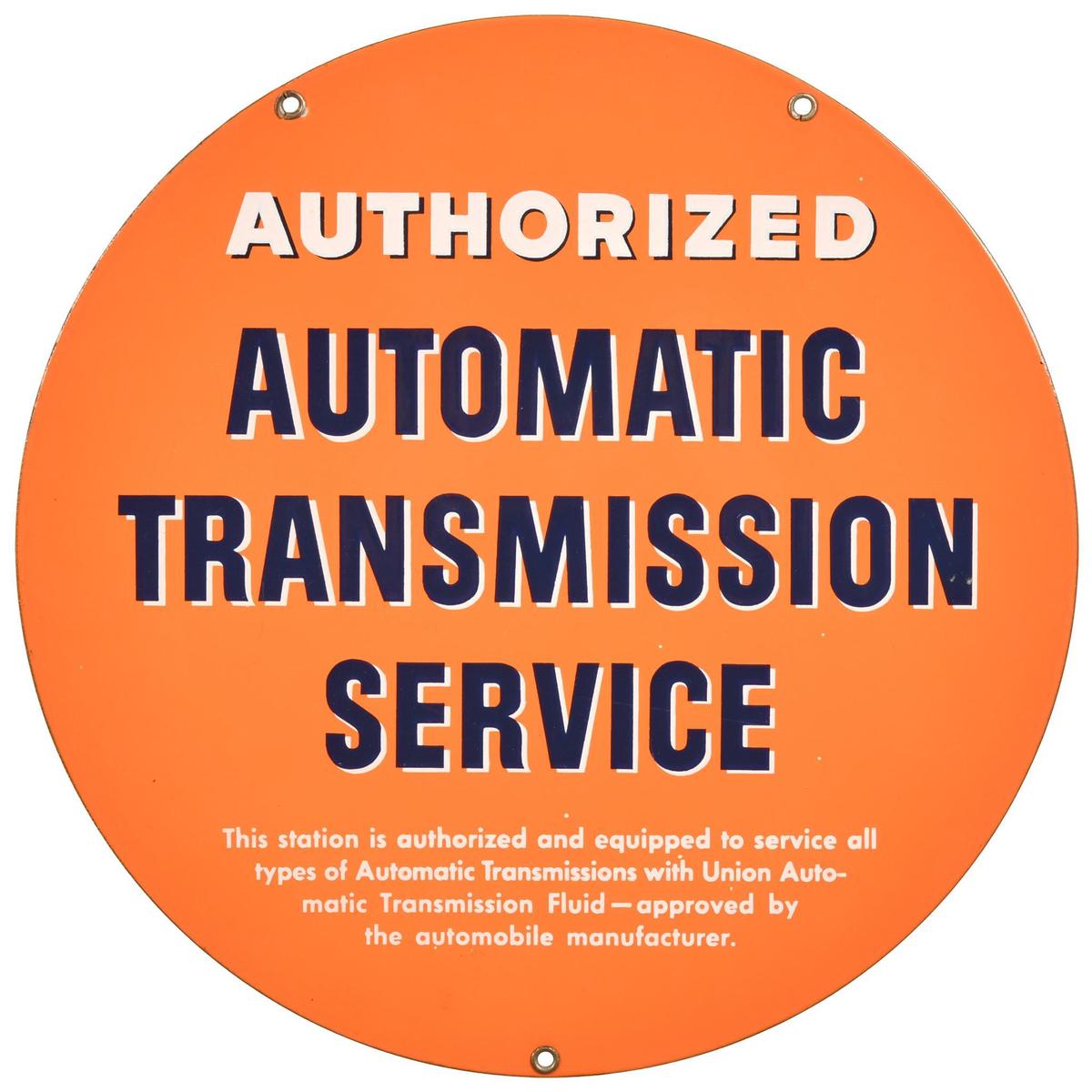 (Union) Authorized Automatic Trans Service Porcelain Sign