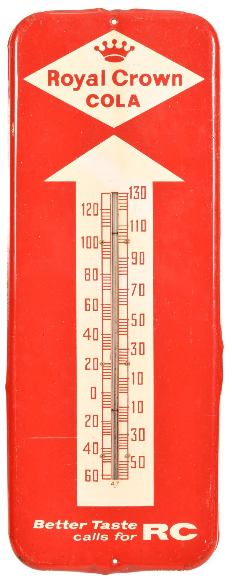 Royal Crown Cola "better Taste Calls For Rc" Thermometer
