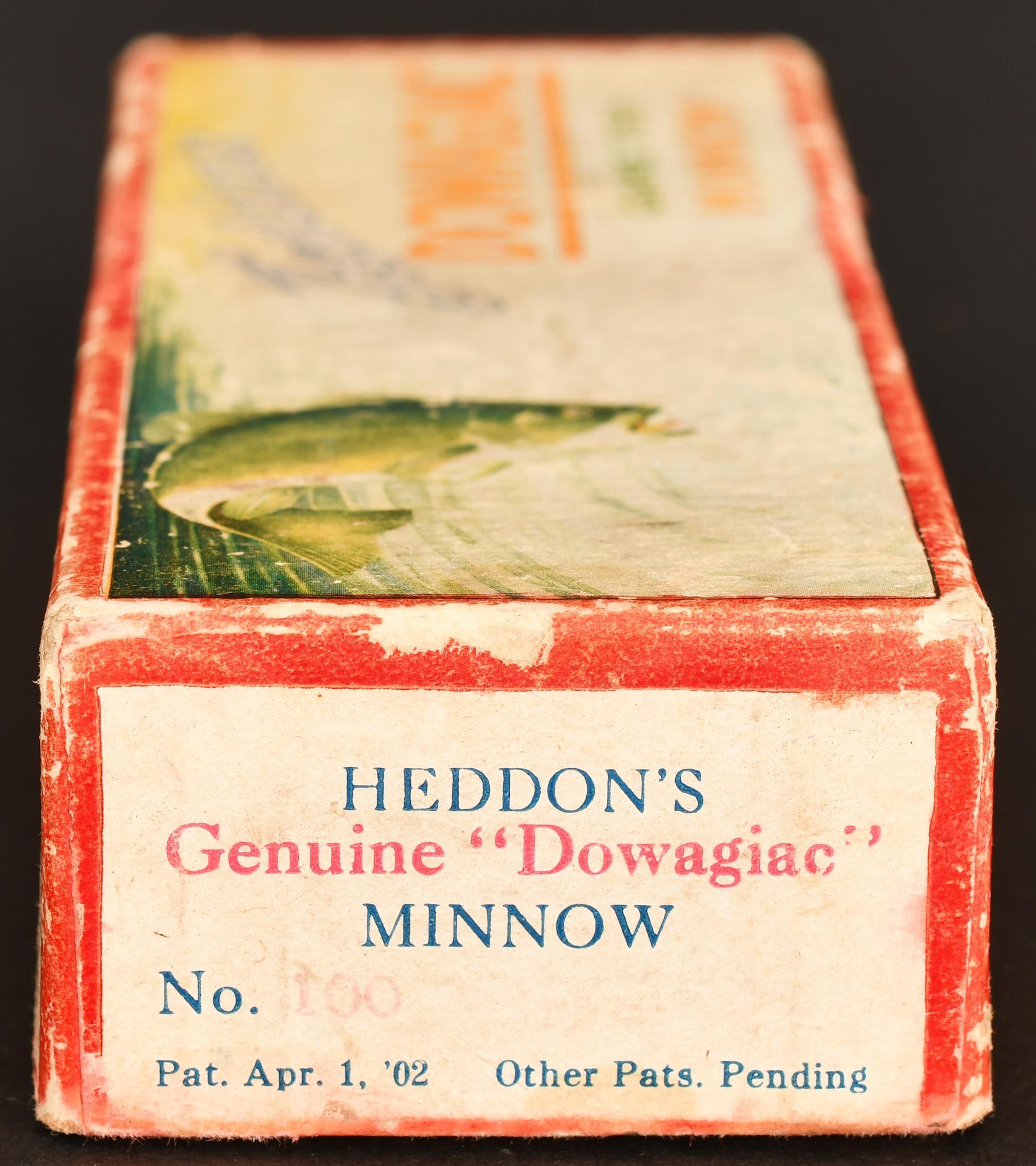 Circa 1912 Heddon #100 Fatbody Underwater Minnow With Box