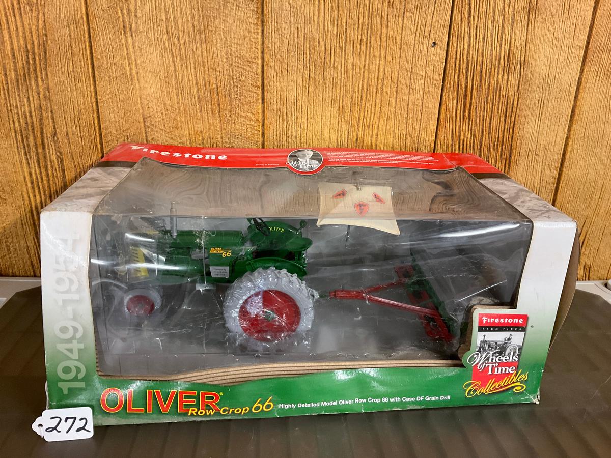 Oliver Row Crop 66 w/Case DF Grain Drill Firestone Wheels of Time - 487/350