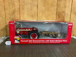 Farmall 560 Diesel Demonstrator w/Gold 5 Bt Plow National Farm Toy Museum