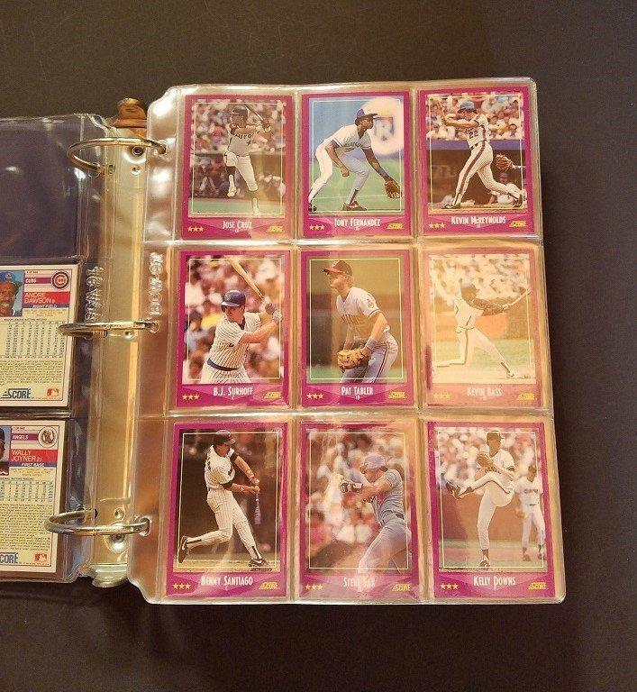 Score 1988 Baseball Card Collection in Protective Sheets - in 3" three ring binder