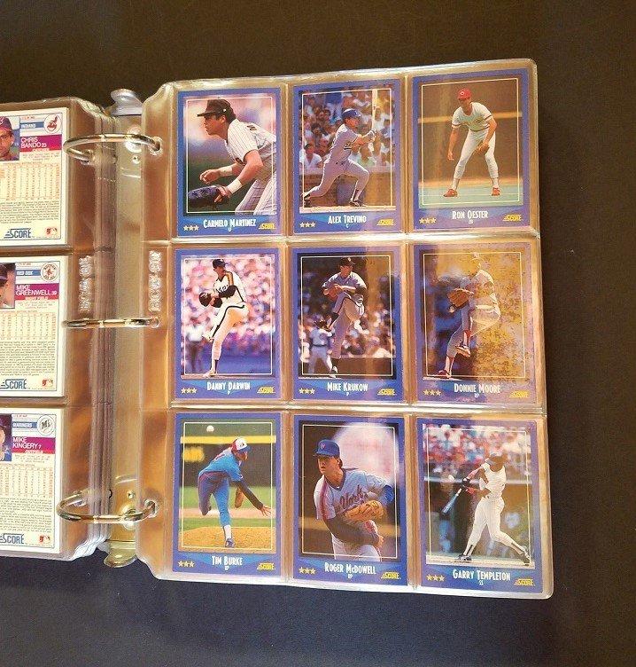 Score 1988 Baseball Card Collection in Protective Sheets - in 3" three ring binder