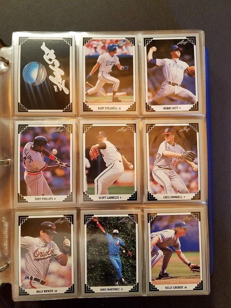 1991 Leaf Baseball Card Collection in Protective Sheets - in 3" three ring binder