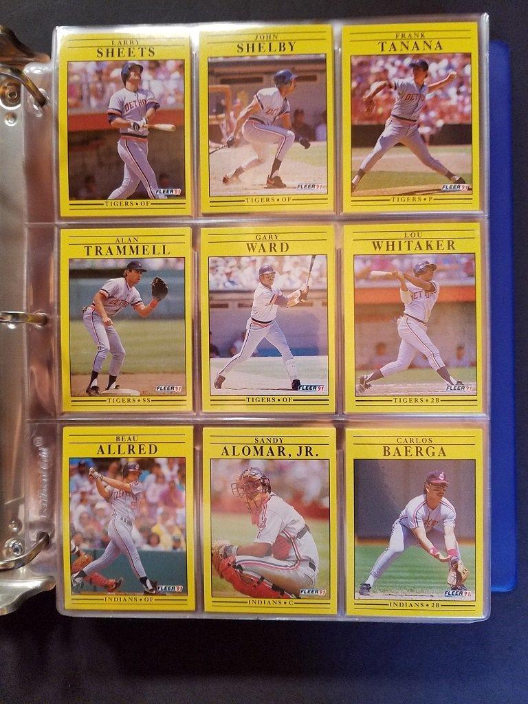 1991 Fleer Baseball Card Collection in Protective Sheets - in 3" three ring binder