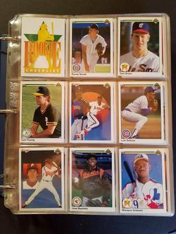 1990 Upper Deck Baseball Card Collection in Protective Sheets - in 3" three ring binder