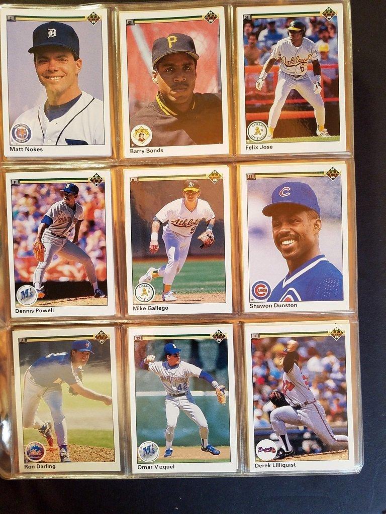 1990 Upper Deck Baseball Card Collection in Protective Sheets - in 3" three ring binder