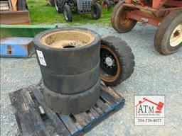 (4) Solid Loader Tires