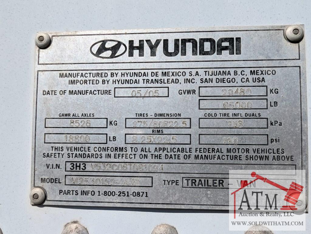 2006 Hyundai 53' Van Trailer