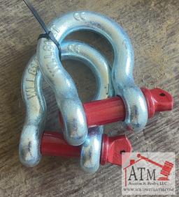(2) NEW 1" Screw Pin Anchor Shackles