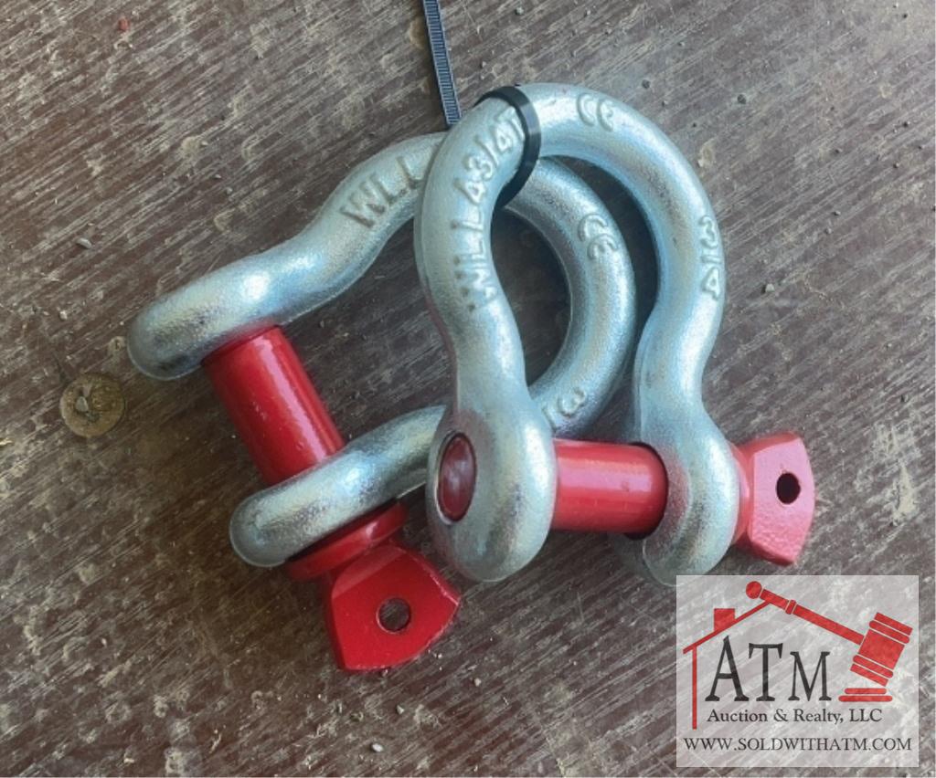 (2) NEW 3/4" Screw Pin Anchor Shackles
