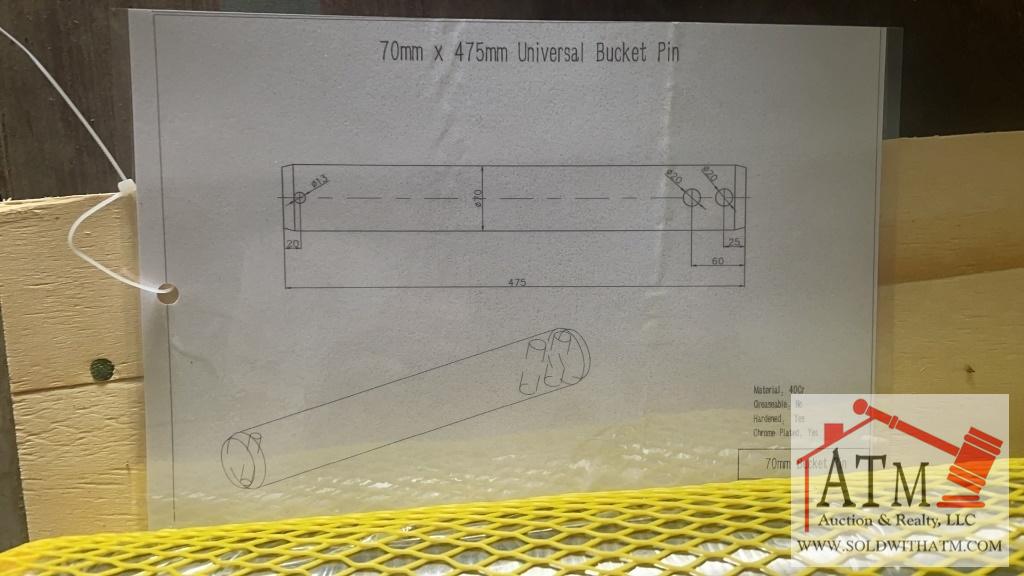 (2) NEW Universal Bucket Pin 70mm x 475mm