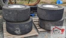 (4) 445/50R22.5 10-Lug Tires