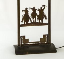 Western Themed Steel Table Lamp