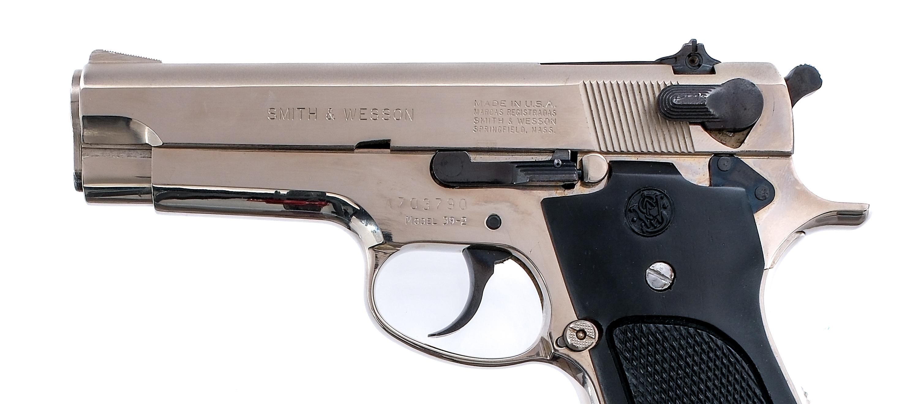 S&W 39-2 Nickel 9mm Semi Auto Pistol