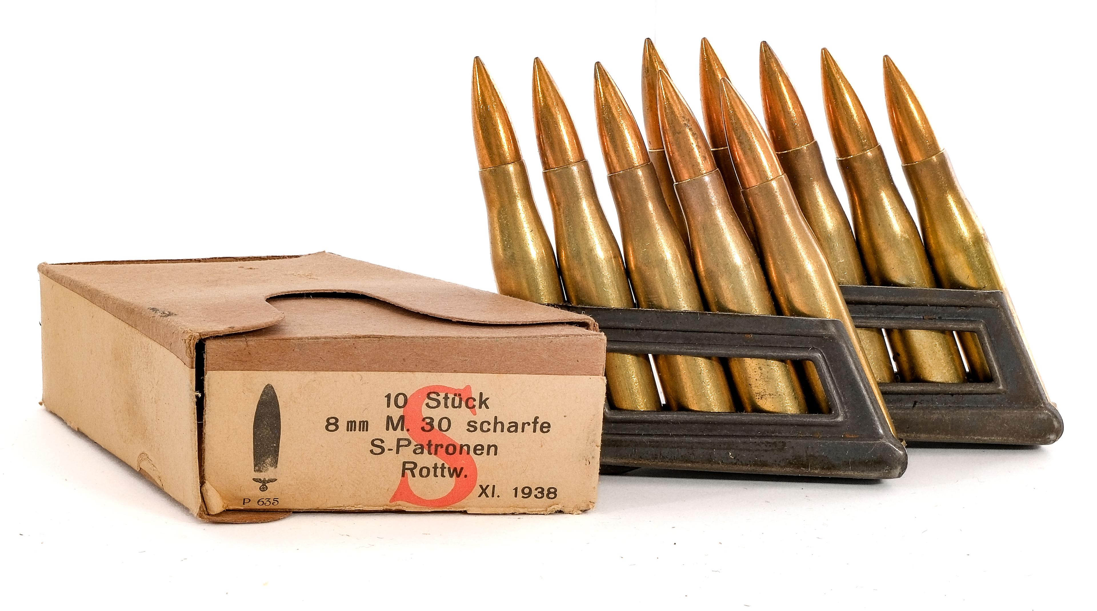 Third Reich Era 8x56R Boxed Clips w/Ammo