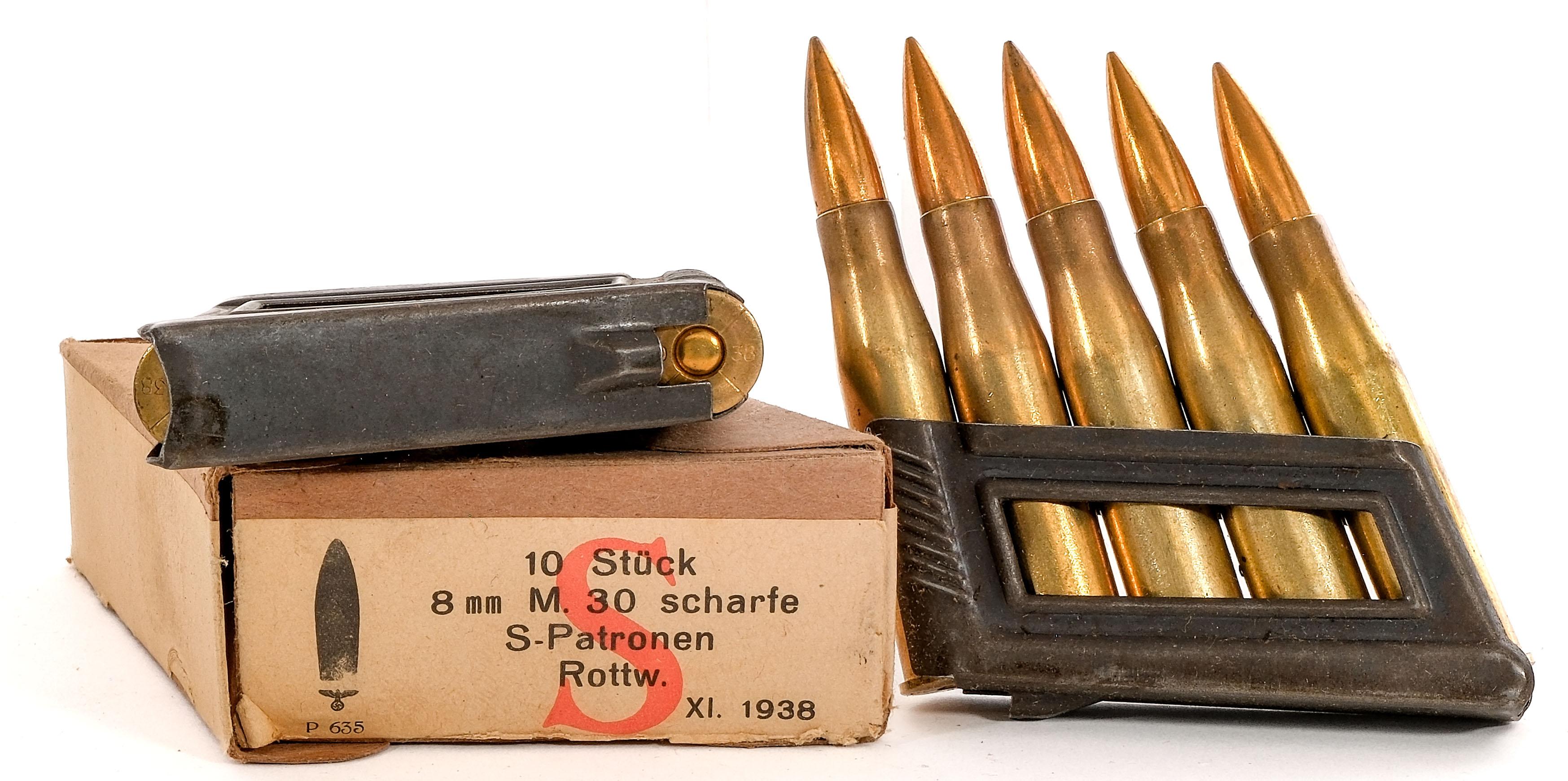 Third Reich Era 8x56R Boxed Clips w/Ammo