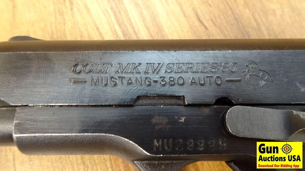 Colt MK IV/SERIES 60 MUSTANG .380 ACP Semi-Auto Pistol. Excellent Condition. 3" Barrel. Shiny Bore,