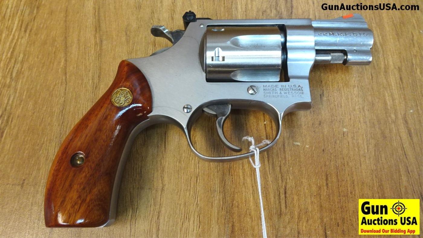 S&W 651-1 .22 M.R.F. Magnum Stainless Revolver. Excellent Condition. 2" Barrel. Shiny Bore, Tight Ac